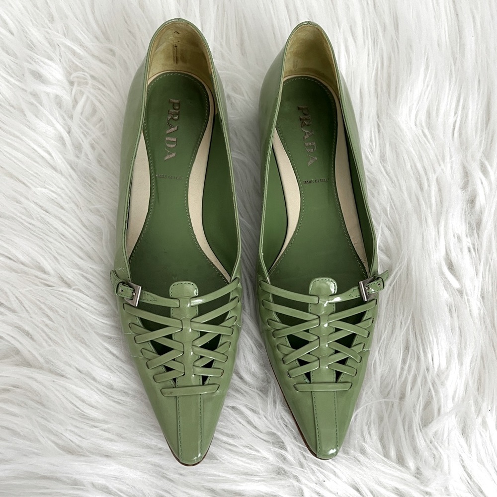 Prada Green Flats